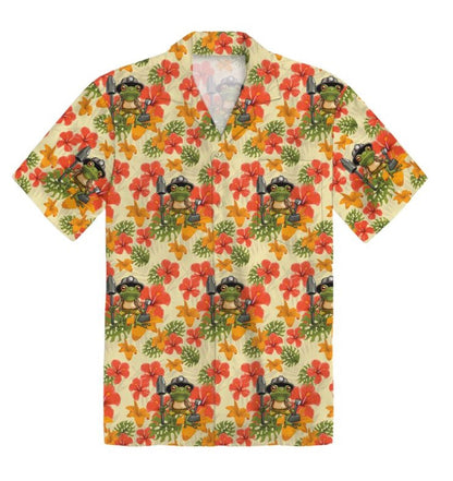 Frog Printed Tropical Shirt- Support Student Scholarships